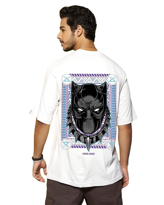 Bewakoof Cotton Men Oversized Fit T-Shirt 1179030 White Large