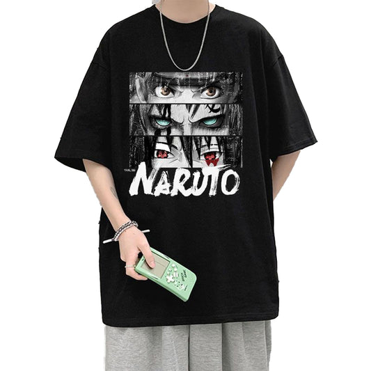 Thalasi Oversized Naruto T-Shirt For Men: Black, Loose Fit, Anime Graphic | Rock Your Inner Ninja (Like Boho & Korean Style Tees