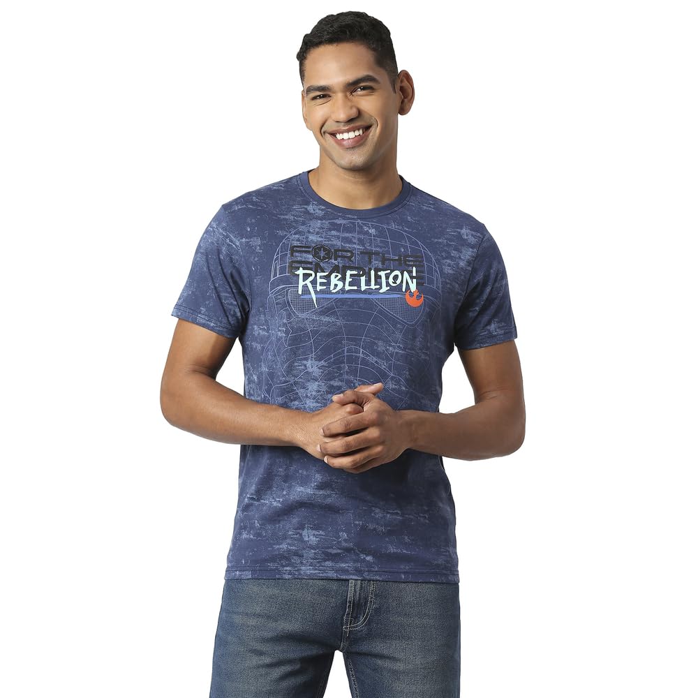 Pepe Jeans Empire Sw Star War Allover Printed T-Shit, Navy, 2Xl