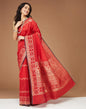 Fabindia Women's Woven Viscose Blend Saree (2117344RED_Red)