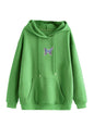Kotty Women Full Sleeve Hooded Printed Sweatshirt Lime Green
