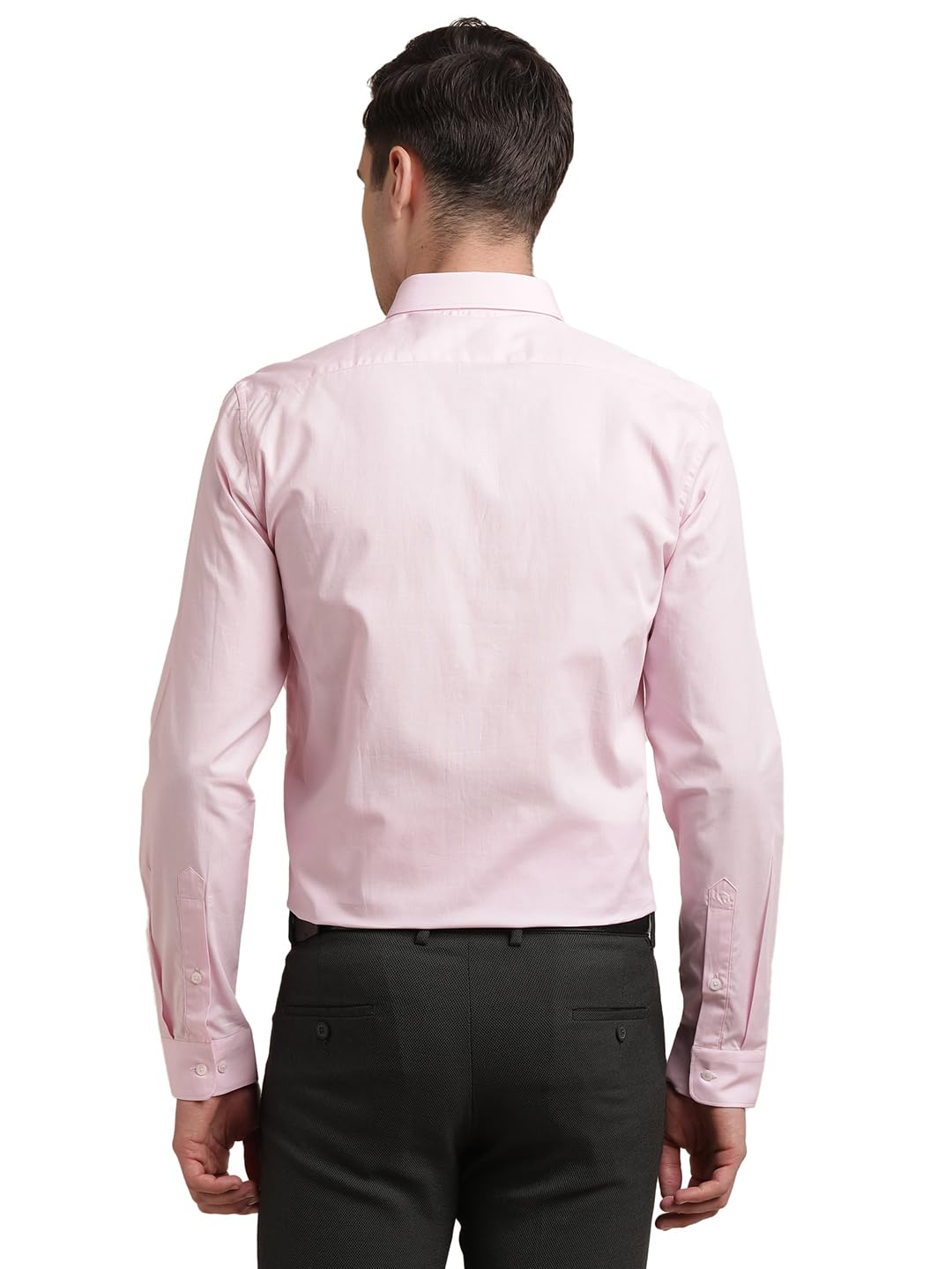 Turtle Men Light Pink Regular Fit Solid Pure Cotton Formal Shirt