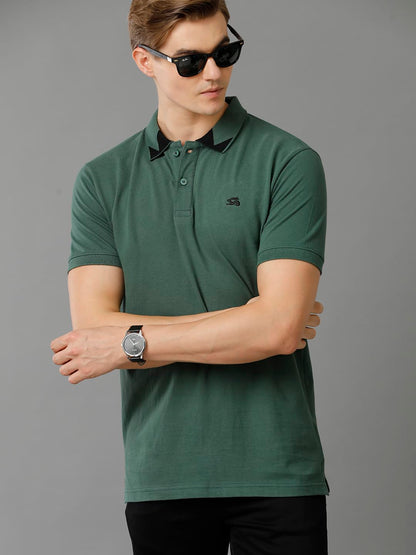 ADRO Premium Cotton Polo for Men (PN23-H-PLN-GRN_Green)