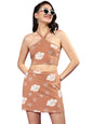 Juneberry Women Cotton Regular Fit Floral Print Cork Co-Ords (Co0323_3002_Crk_M)