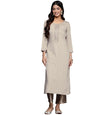 Libas WomenS Viscose Rayon Woven Design Straight Kurta (28069_Taupe