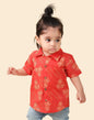 Fabindia Infant Boy's Printed Regular Fit Shirt (1032930RED_Red
