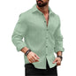 Deelmo MenS Regular Fit Button Down Dress Shirts Textured Long Sleeve Casual Hawaiian Shirt Pista