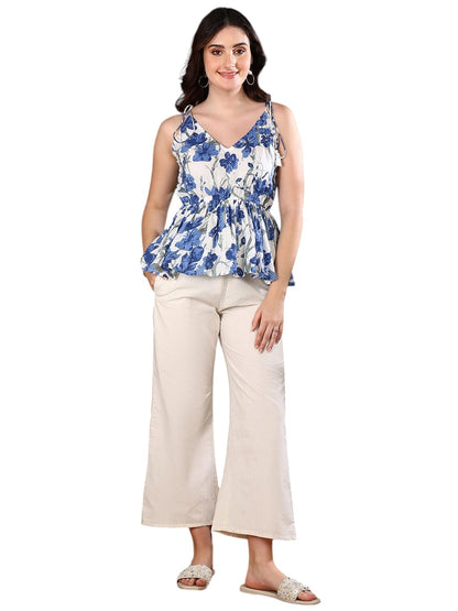 Stylum Womens Floral Printed Cotton Kurti Pant Set