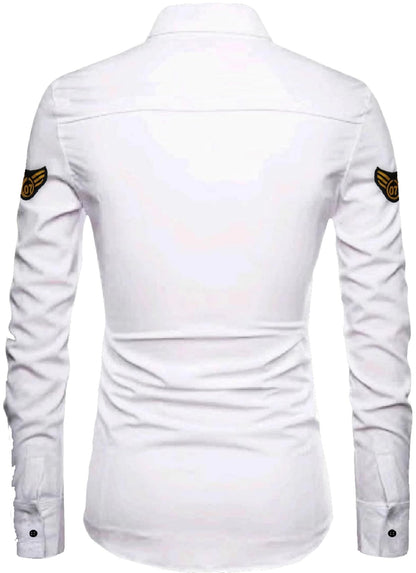 Kadiyu MenS Cotton Blend Shirt With Pockets Full Sleeves Round Collar Neck Botton Down Closure Solid Pattern Relaxed Fit And St