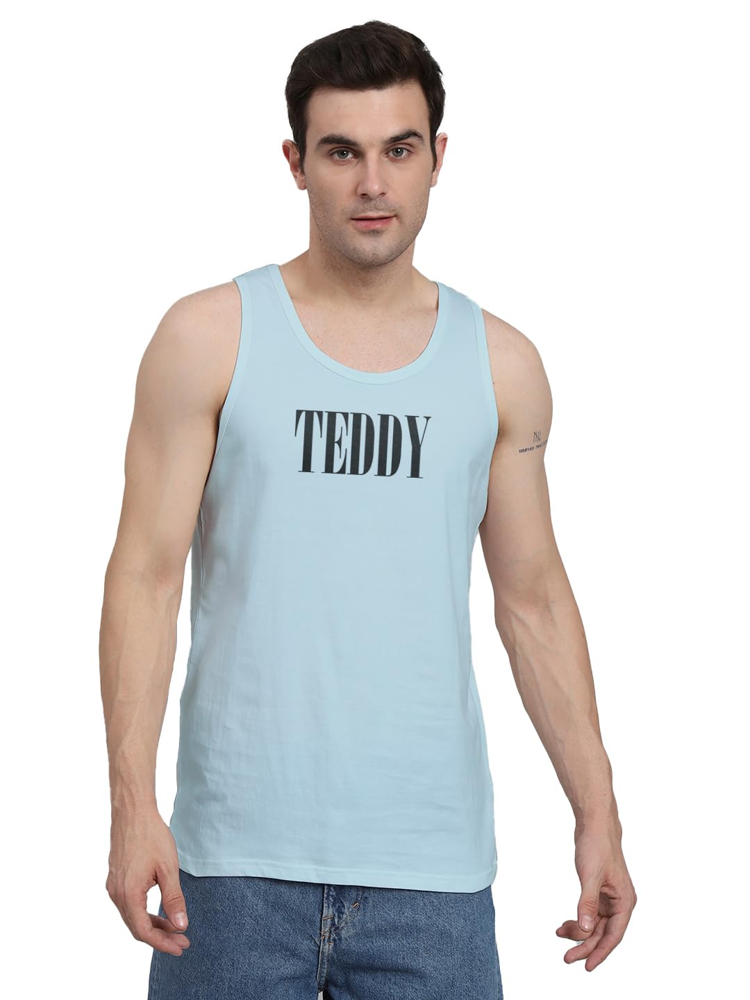 Peppyzone Mens Regular Fit Vest (TT-Teddy36FB40FB_Sky Blue