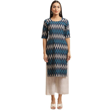 Patlani WomenS A-Line-Crepe Kurti. White
