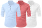 Finivo Fashion Combo Of MenS Cotton Blend Solid Full Sleeve Short Kurta