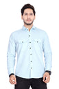 Rebelify MenS Cotton Shirt With Pockets Full Sleeves Spread Collar Solid Pattern Botton Down Closure Regular Fit And Standard L
