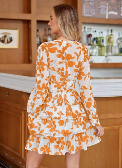 Leriya Fashion Georgette Western Above The Knee Women Party Dress (Lf-Wd1266_Orange