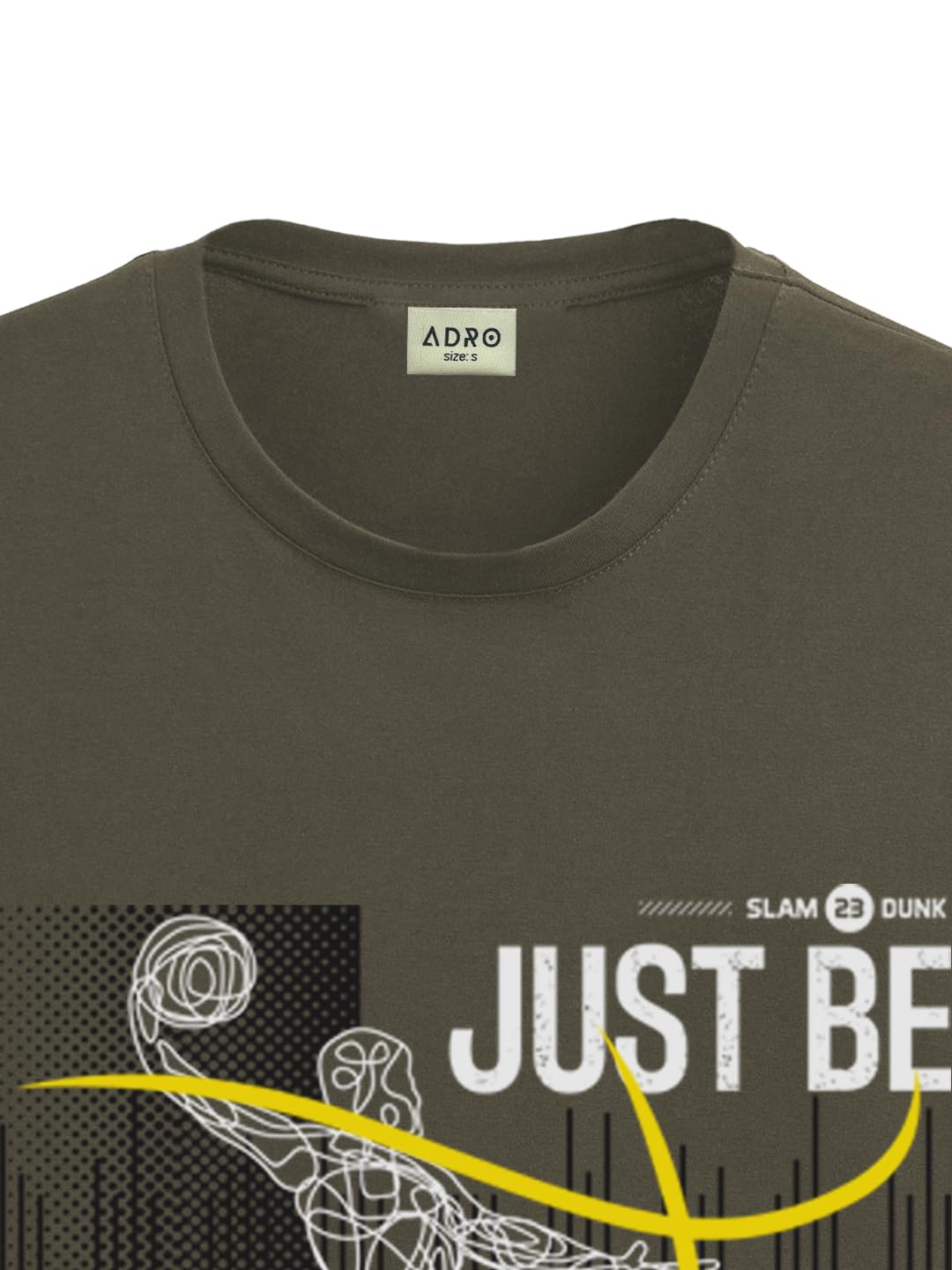 ADRO Men's Graphic Printed 100% Cotton T-Shirt - Regular Fit, Printed T-Shirts for Men (RN24-BCL-OL_Olive)