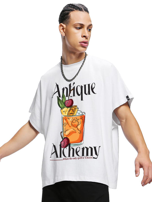 Bewakoof Mens Graphic Print Square Fit Half Sleeve Round Neck Cotton Jersey Vest_660910_White_XL