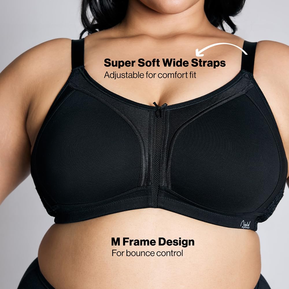 Nykd By Nykaa WomenS Full Support M-Frame Heavy Bust Everyday Cotton Bra | Non-Padded | Wireless | Full Coverage| Bra, Nyb101, B