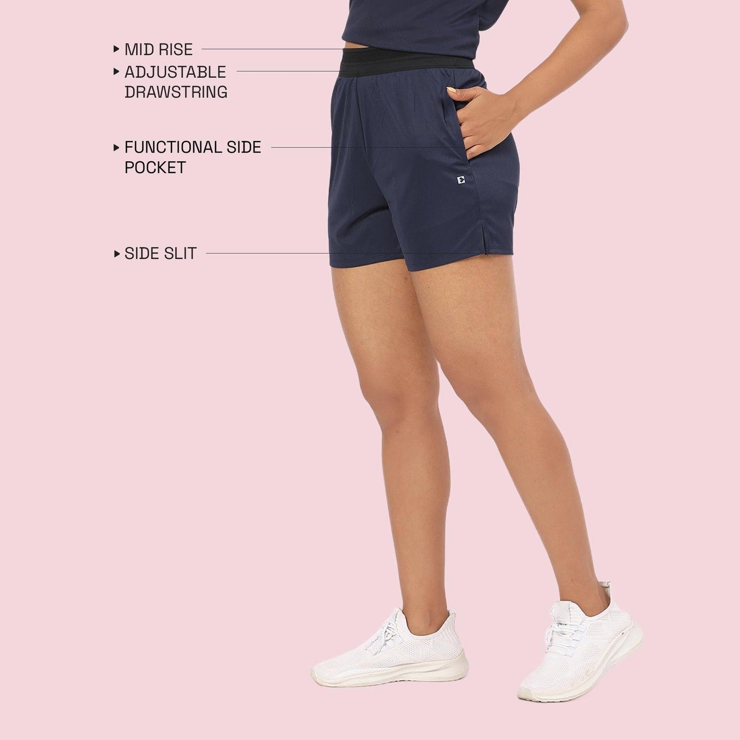 Enamor Womens Boxer Shorts (A714_Navy