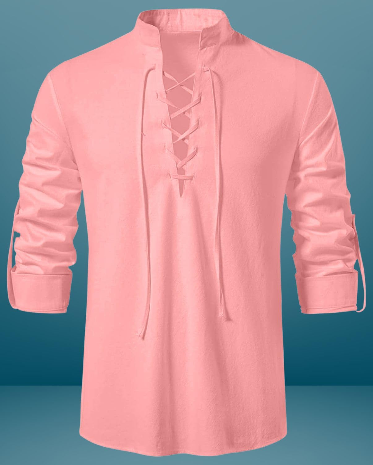 Macsivo Cotton Solid Casual Short Kurta For Men Peach