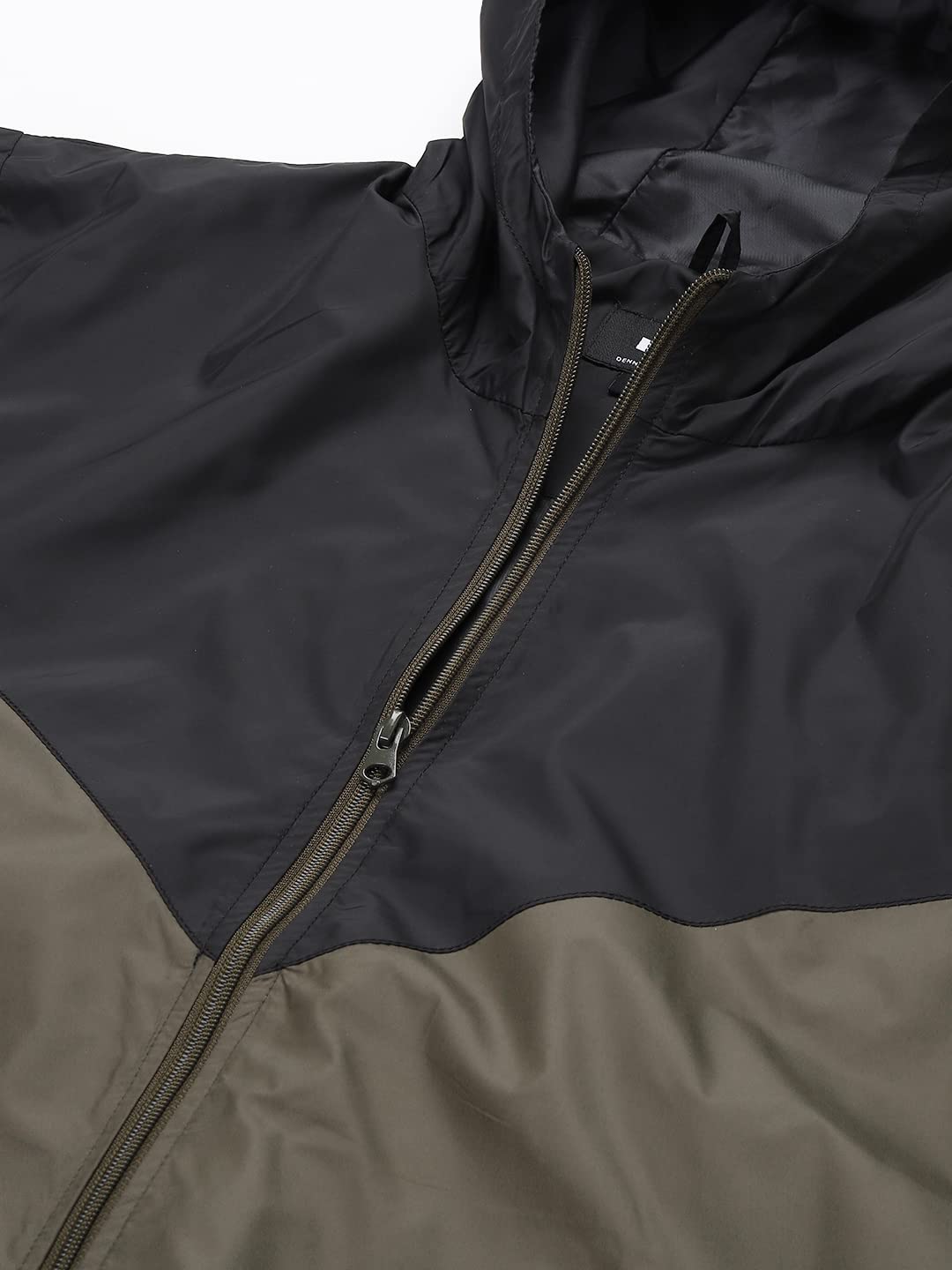 Dennis Lingo MenS Long-Sleeve Regular Fit Colorblocked Hooded Shell Jacket - Waterproof, Lightweight, Casual Winterwear For Men