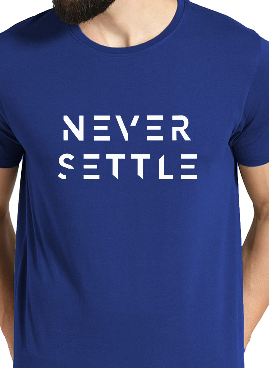 ADRO Mens Never Settle Cotton T-Shirt (RN22-03-SET-RB_Royal Blue)