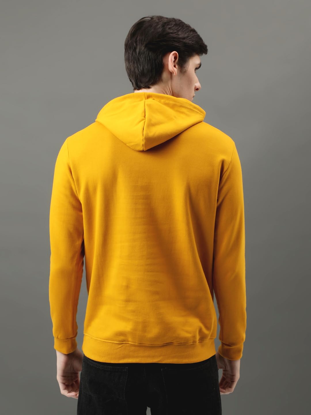 ADRO Men's Cotton Hooded Hoodie (H20-M-DBA-MU_Mustard)