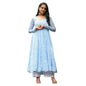 Toochki Gown For Women Wedding | One Piece Dress For Womens Long | Maxi Dresses | Ethnic Sky Blue Gowns | Anarakali Suit | Print
