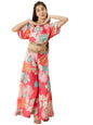 Pspeaches Girls Floral Printed Pure Cotton Top with Palazzos