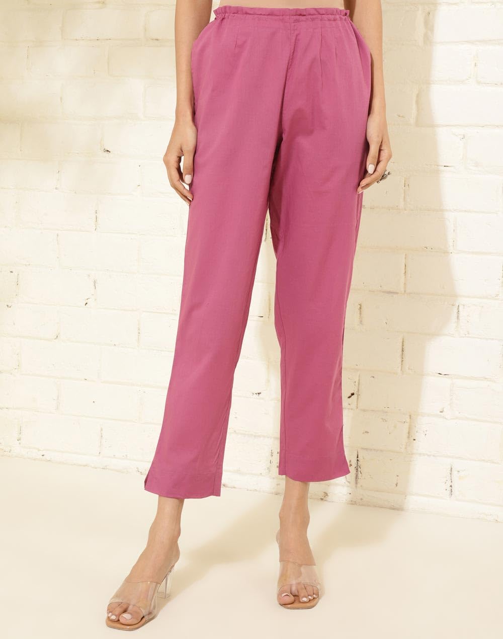 Fabindia WomenS Regular Casual Pants (2124217Wine_Magenta