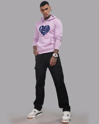 ADRO Men's Cotton Neck Hooded Sweatshirt (H24-RARE-PU_Lavender