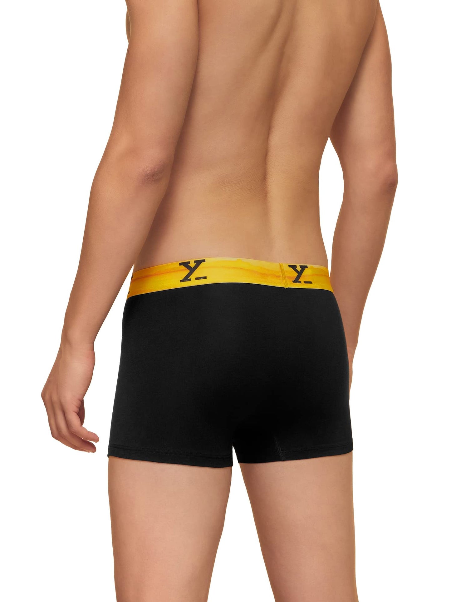 XYXX Mens Underwear Dynamo IntelliSoft Antimicrobial Micro Modal Trunk Pack of 3 (Coral DEEP SEA Blue;Splash Blue;Helios Black;