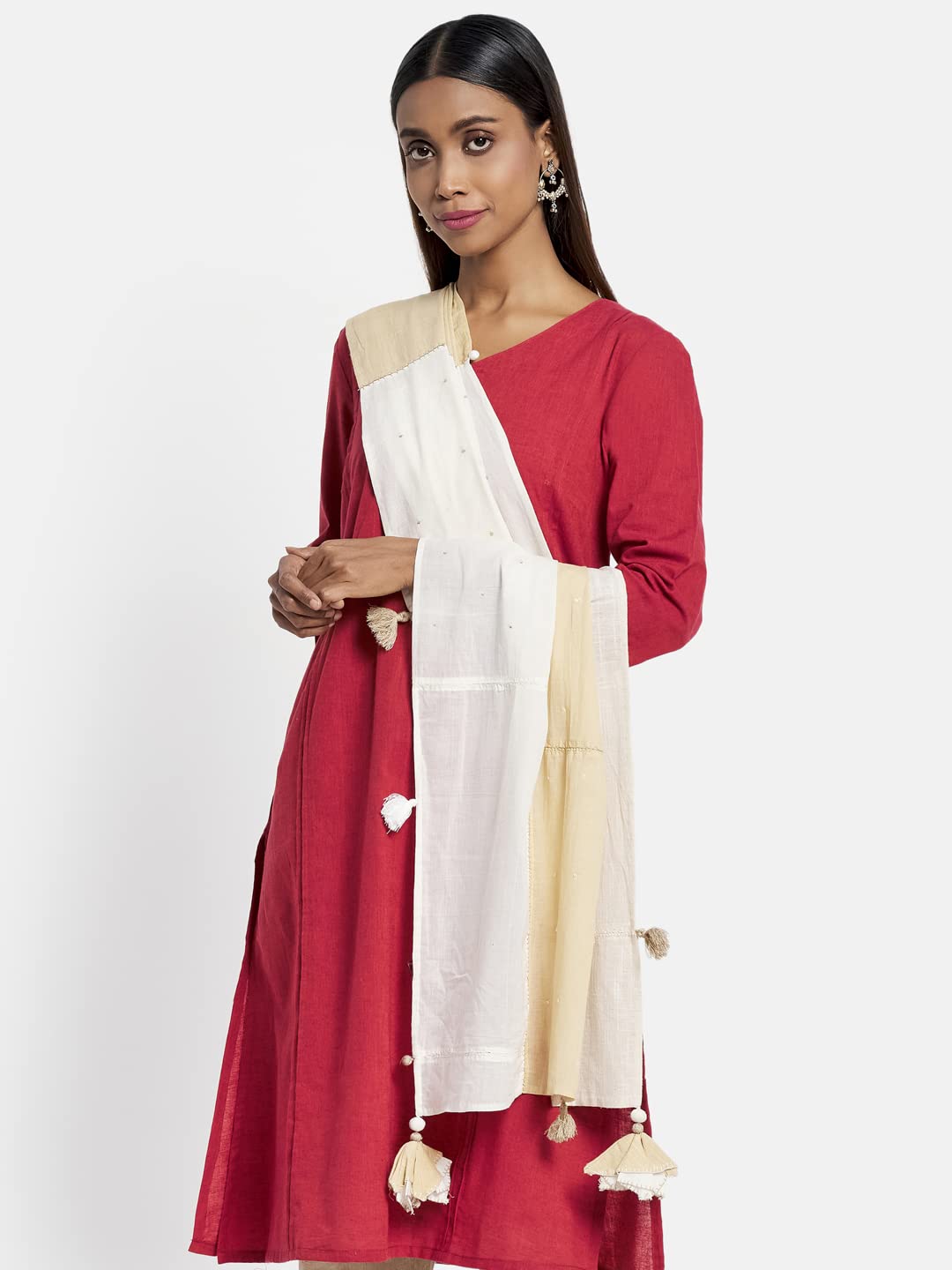 Fabindia Women Desert Embroidered Stole Cotton_FREESIZE