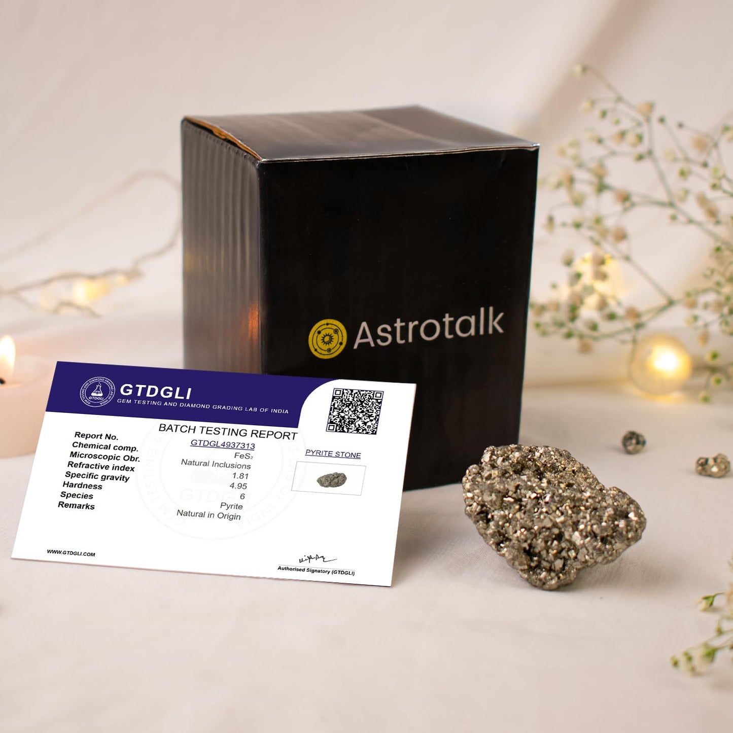 Astrotalk Raw Pyrite Stone Original | 100% Natural Pyrite Stone for Wealth & Prosperity | Energized by Top Astrologers | Financial Growth, Confidence & Success | Vastu Items for Home (75-100g)