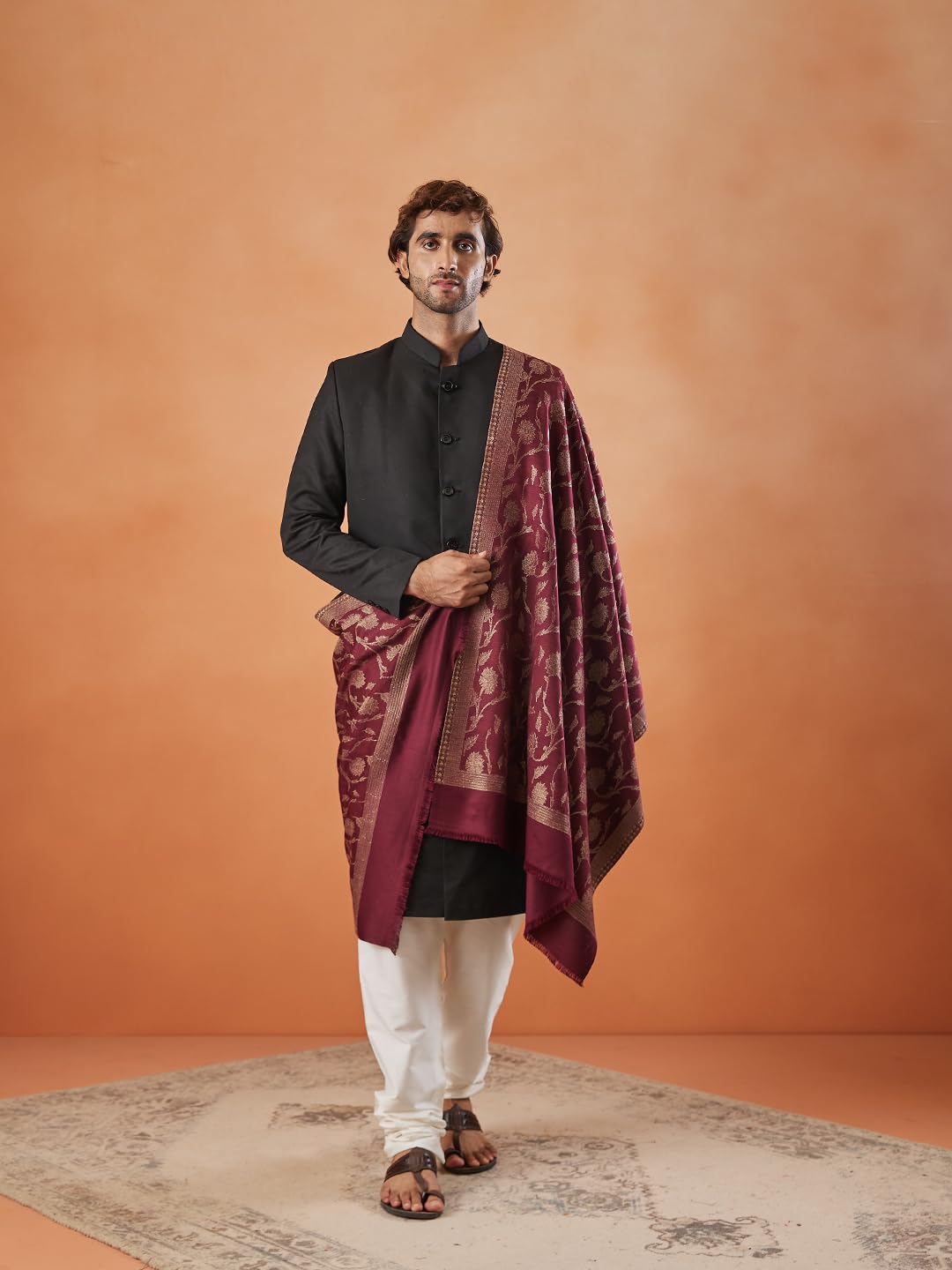 Pashmoda Men Gul-e-Mohabbat Kaani Stole (Size 71x203 cm)