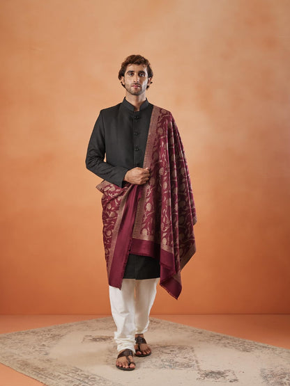 Pashmoda Men Gul-e-Mohabbat Kaani Stole (Size 71x203 cm)