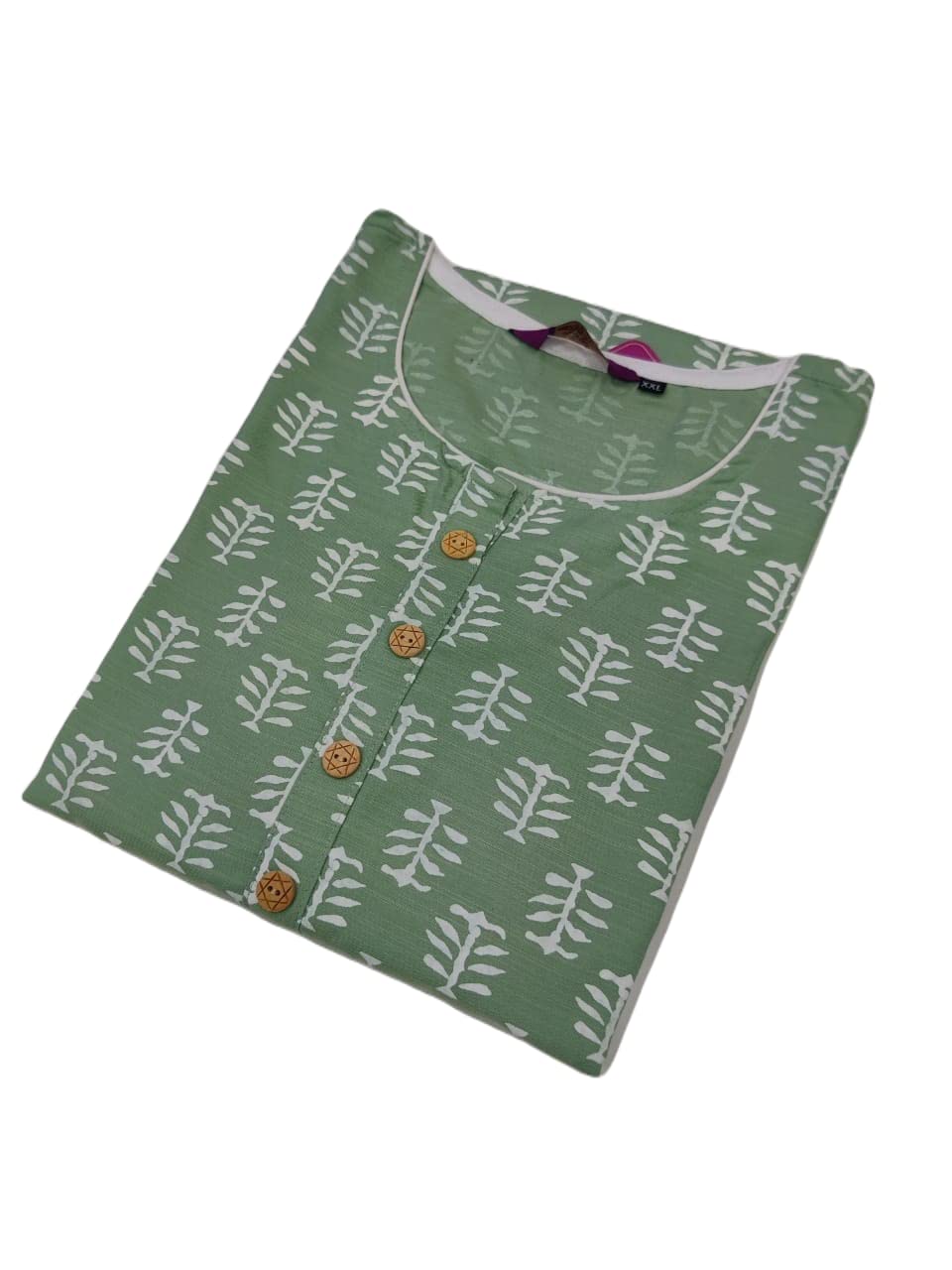 ANNI DESIGNER Womens Cotton Straight Printed Kurta with Palazzo (Bella New Green_S_Light Green_Small)