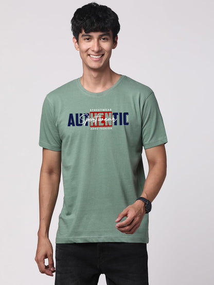 ADRO Men's Graphic Printed 100% Cotton T-Shirt - Regular Fit, Printed T-Shirts for Men (RN24-SPT-PT_Pista)