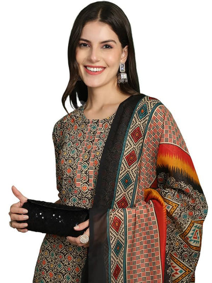 Pinkmint Womens Kurta Set ll Cotton Printed Ethnic Set ll Dupatta Set ll Suit Set