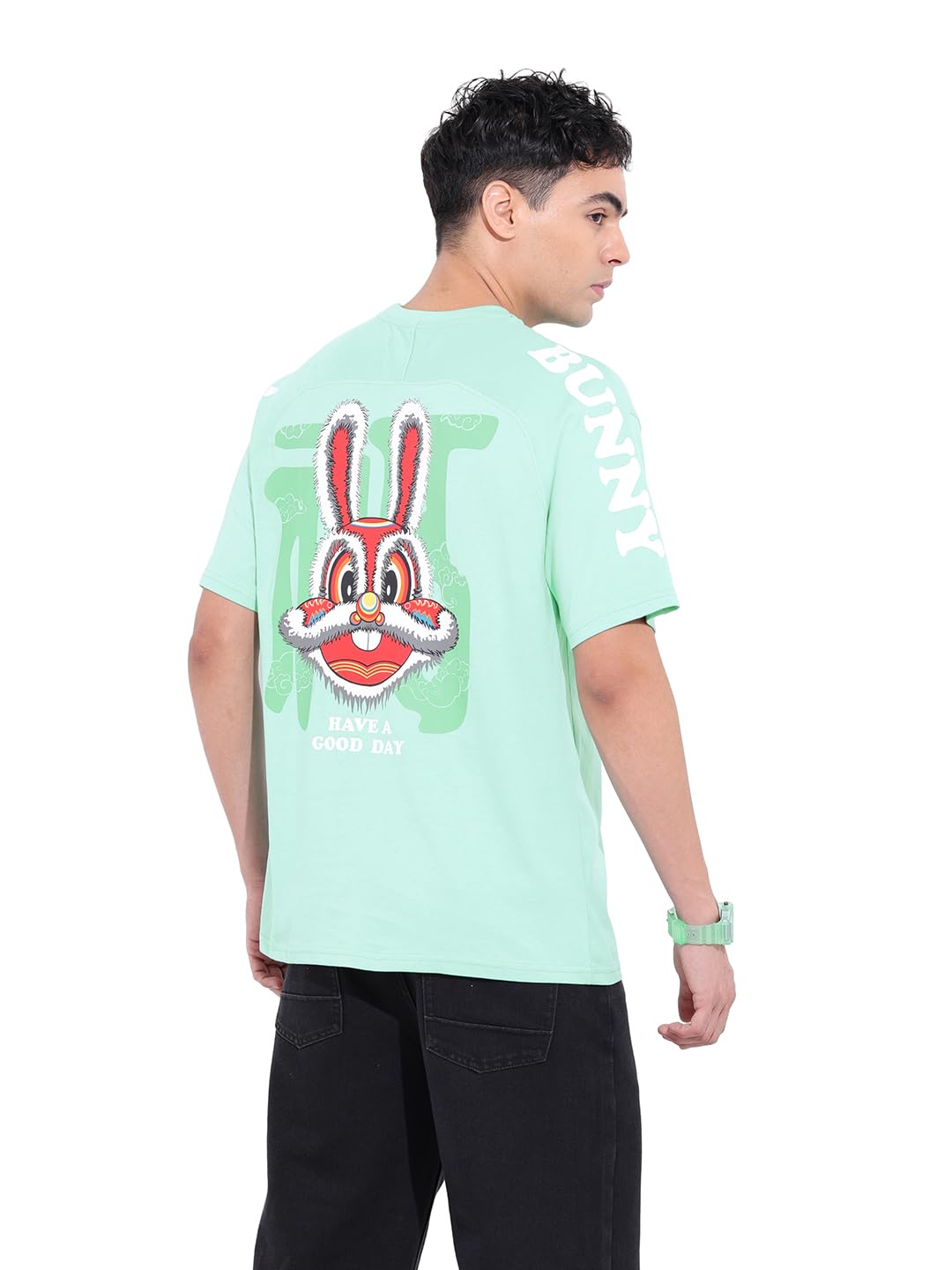 The Indian Garage Co Mens Boxy Fit Printed Crew Neck T-Shirt