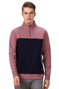 Dennis Lingo Men Colorblock Polycotton Regular Fit Full Sleeves Pullover Sweatshirts Pink