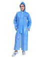 Rupa Rainwear For Women, Waterproof Pvc Rain Standard Length Jacket With Carry Bag, Petals Design, Pack Of 1, Blue