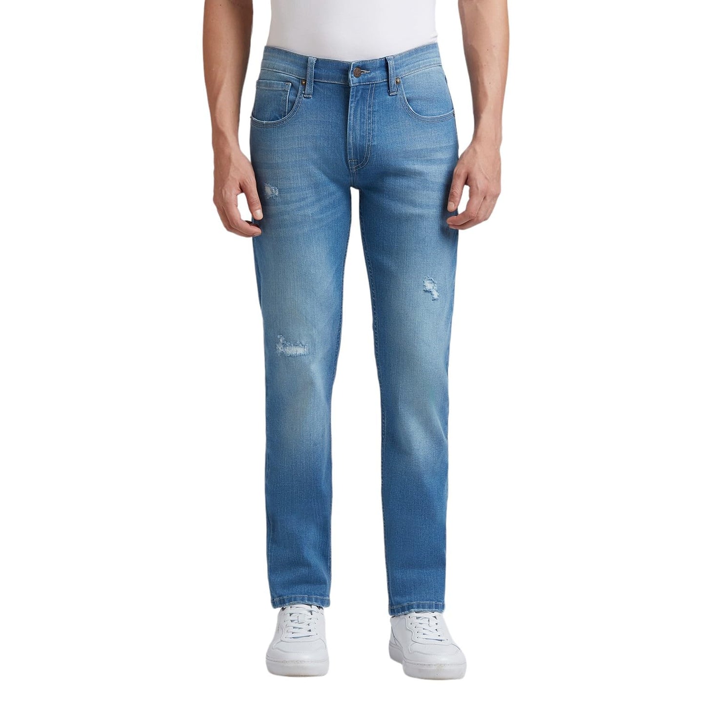 Pepe Jeans Men Mid Rise Slim Fit Jeans Light Used, Blue, 32