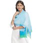 Fabindia Women Triangle Hand Block Printed Cotton Silk Stole Half_Freesize