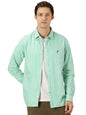 Thomas Scott Mens Solid Slim Fit Casual Shirt with Spread Collar and Long Sleeve Green