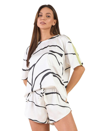 Sweet Dreams Women Silky Tee Set Cloud Grey