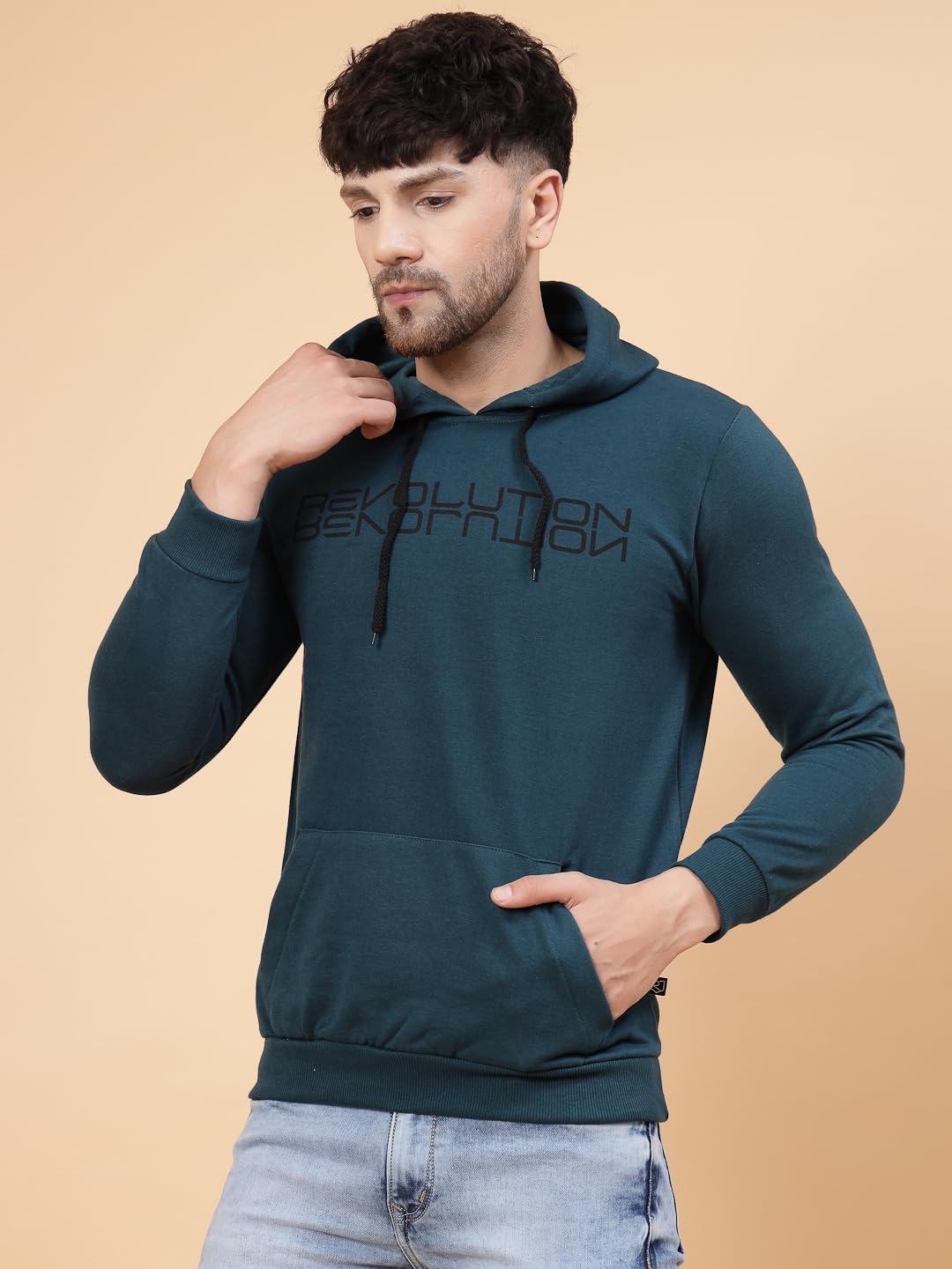 Rigo Cotton Fleece Casual Wear Printed Round Neck Sweatshirt for Men | Full Sleeves Regular Fit Sweatshirt for Men | Pullover Ho