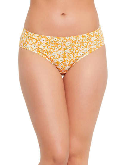 Clovia WomenS Cotton Classic Floral Hipster Panties (Pack Of 1) (Pn2855C02Xxl_Mustard_Xxl)