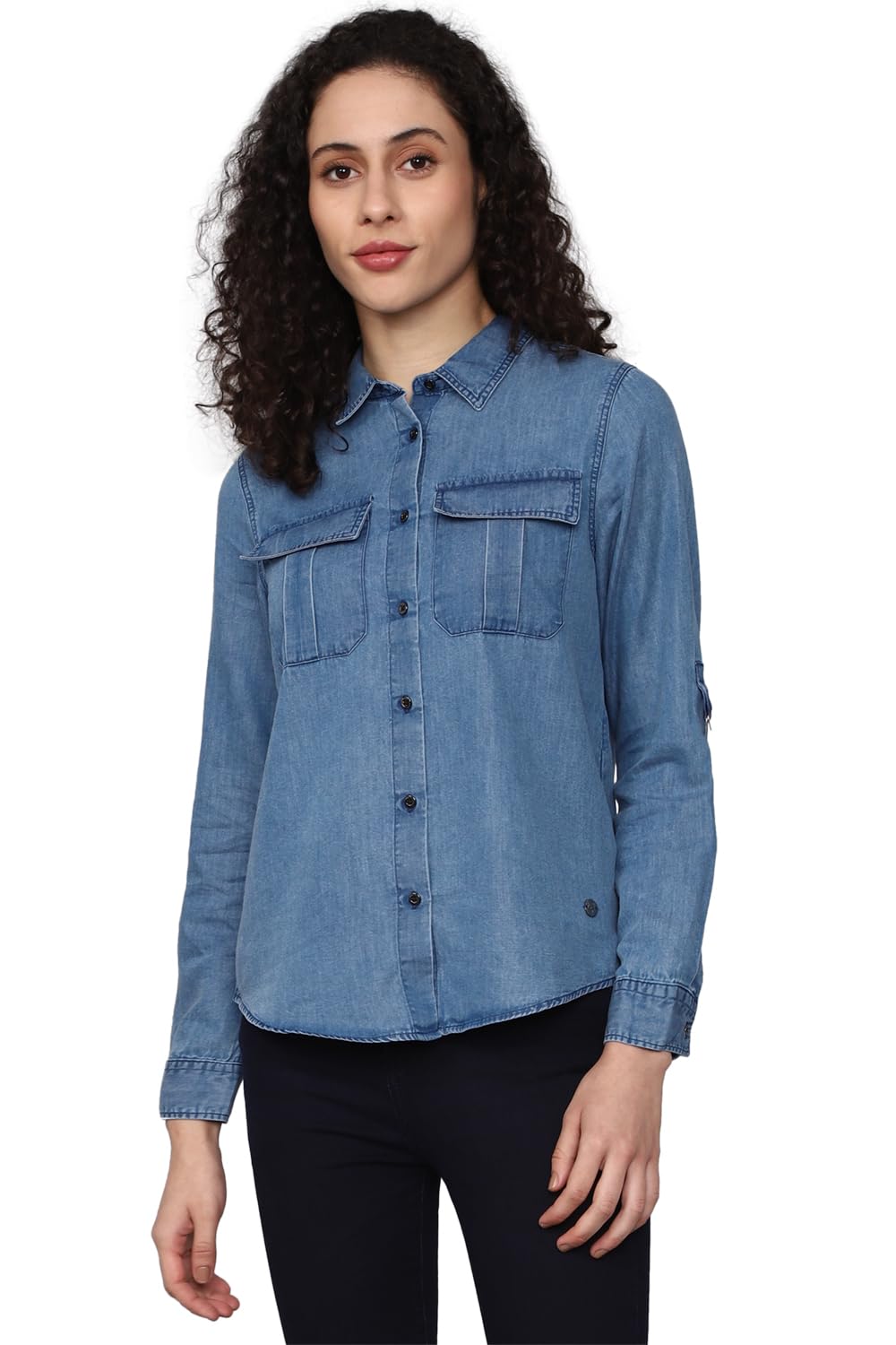 Allen Solly Women Regular Fit Solid Casual Full Sleeve T-Shirt
