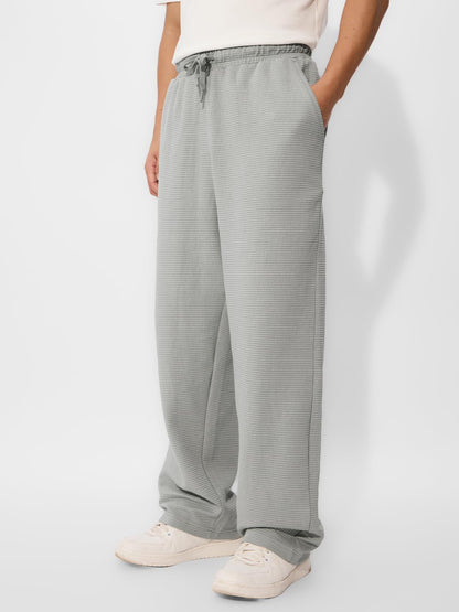 The Souled Store Ash Grey Mens and Boys Korean Fit Cotton Blend Solid Korean Joggers