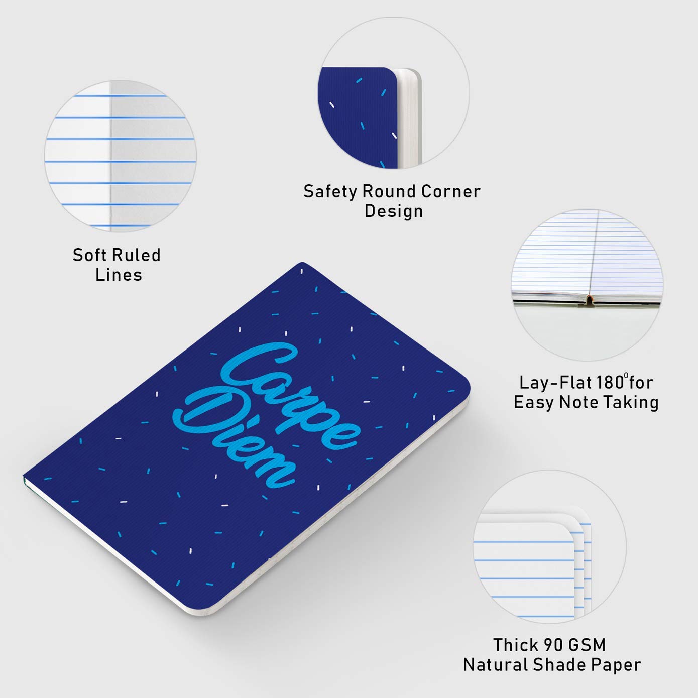 Factor Notes Notebook: 90 Gsm, B6, Ruled, 112 Pages Journal Diary (Carpe Diem)